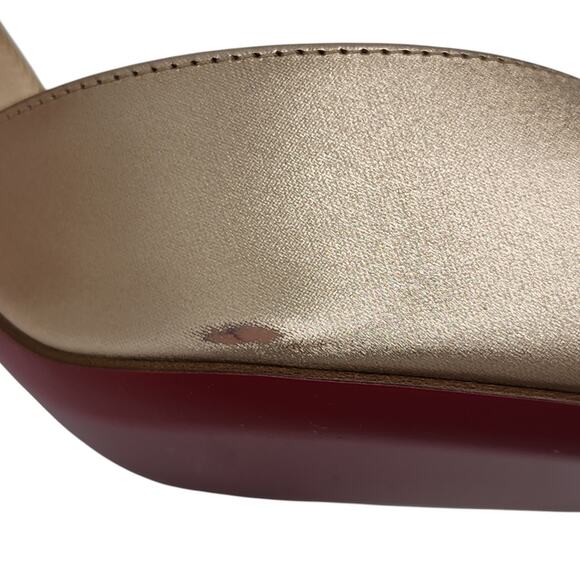 Christian Louboutin Iriza Pumps 85 - Calf Leather - Gold - 37.5 7 US $845 - Picture 10 of 13